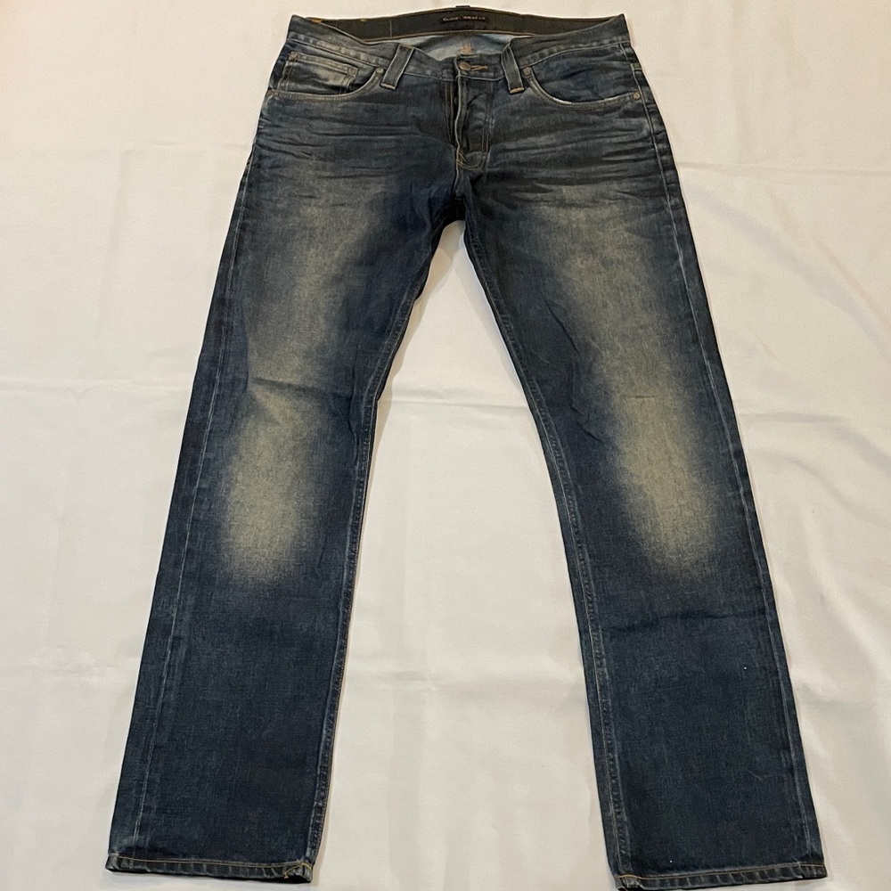 Nudie Jeans Men's Faded Indigo Straight Jeans